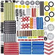 184pcs Technic-Beam-Gears-Axles-Pins-Wheels-Tires, Compatible with Technic-Parts, for STEM-MOC-EV3-Project-Track-Car-Bulk- Blocks Random Color
