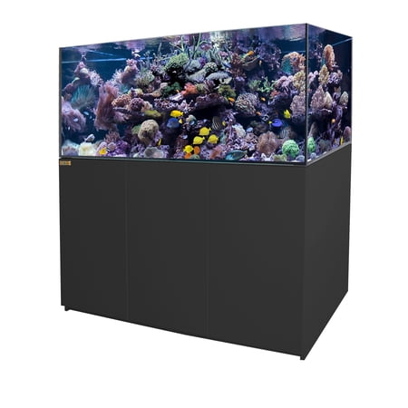 185 Gallon Coral Reef Aquarium Ultra Clear Glass Tank & Built in Sump All Black