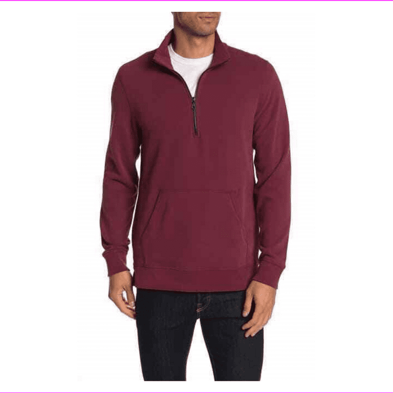 185 JASON SCOTT Track Zip Pullover Sweatshirt BURGUNDY Size XL