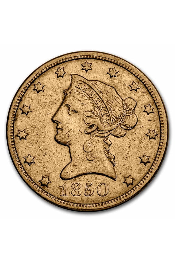 1850 $10 Liberty Gold Eagle Large Date XF
