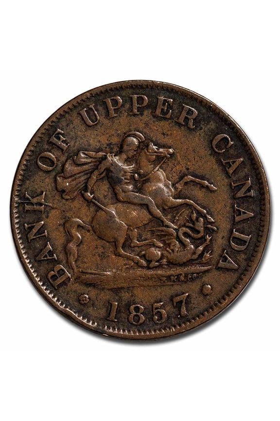 1850-1857 Upper Canada Half Penny Bank Token Avg Circ