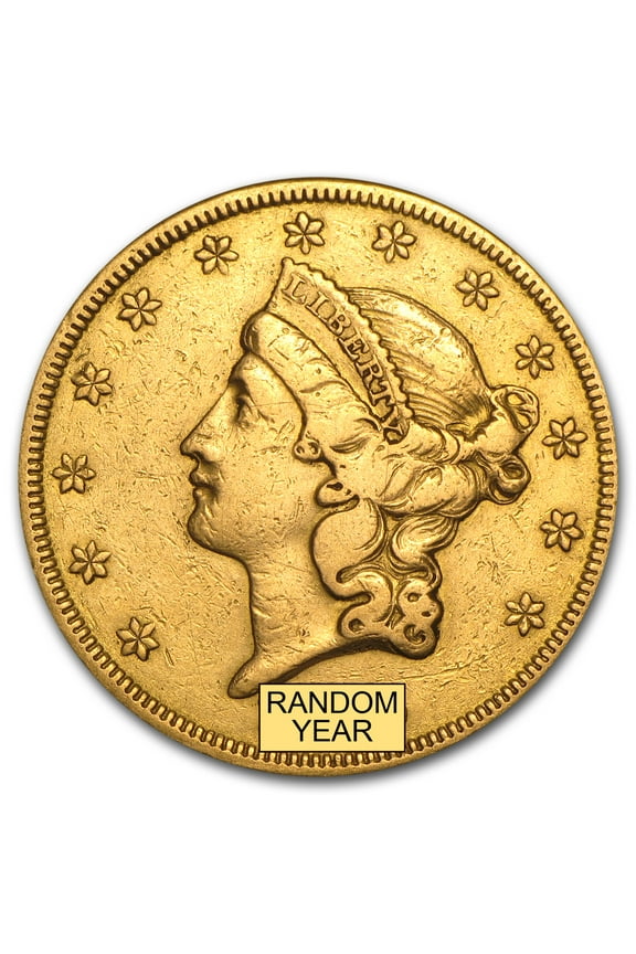 1850-1866 $20 Liberty Gold Double Eagle Type 1 (Cleaned)