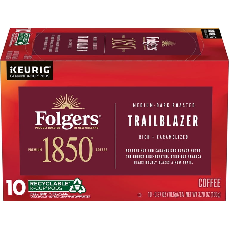 Folgers 1850 Trailblazer Medium-Dark Roast Coffee, Nut and