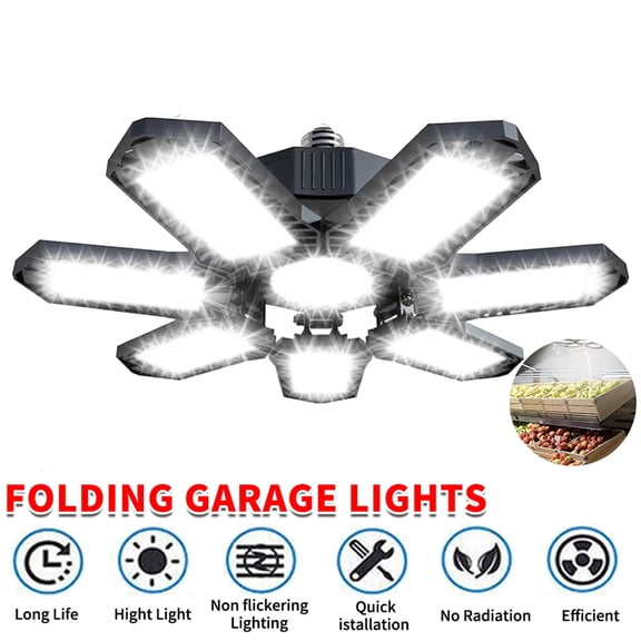 18500LM 6500K LED Garage Lights Ceiling Light with 7 Adjustable Panels Ultra Bright Deformable LED Shop Light for Garage Basement Workshop 220W , 1 Pack