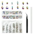 thumbnail image 1 of 1850Pcs Nail Crystals Sparkling Nail Set Flat Back Round Rhinestones with Pen Tweezer Nails Crafts, 1 of 9