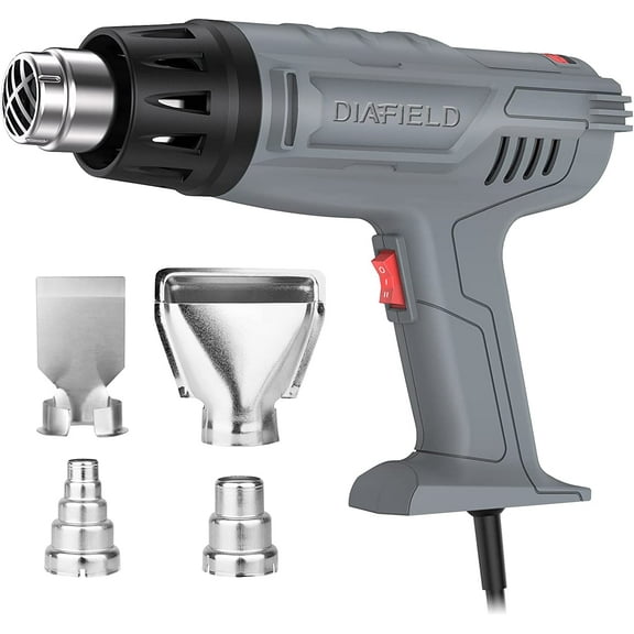 1850W Heat Gun Variable Temperature Settings 122?~1202??50?- 650??, AUTOXEL Fast Heat Hot Air Gun, Durable& Overload Protection, with 4 Nozzels for Shrink Wrap,Vinyl, Crafts, Epoxy Resin