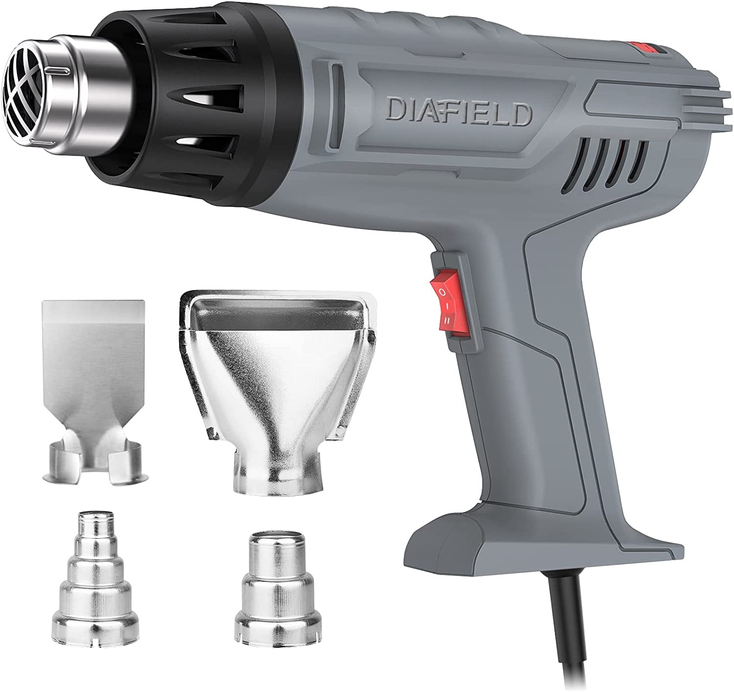 12.5-Amp Dual-Temperature Heat Gun with High/Low Settings and Air  Reduction, Reflector, and 2 Deflector Nozzles