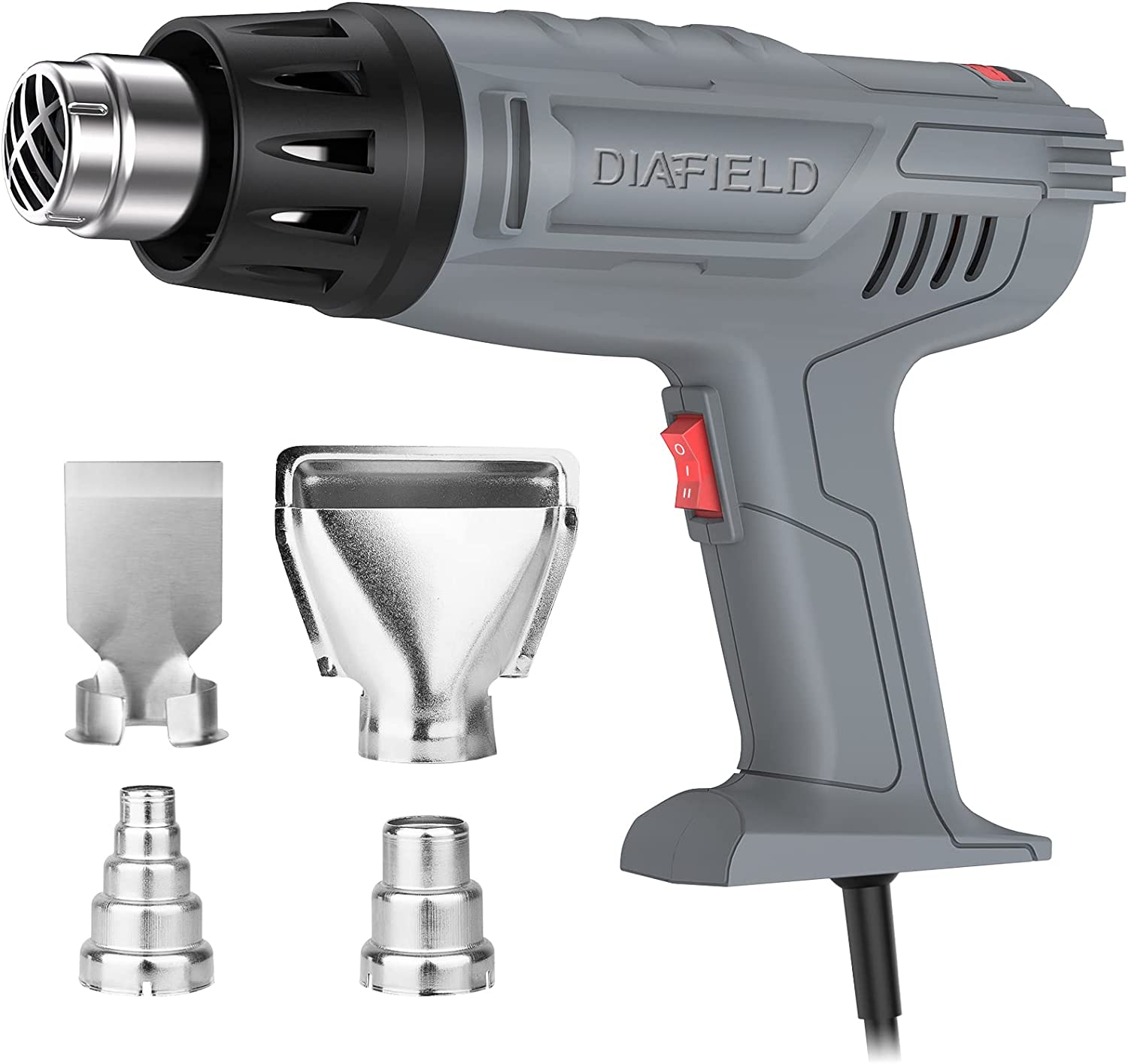 1850W Heat Gun Variable Temperature Settings 122?~1202??50?- 650??, AUTOXEL  Fast Heat Hot Air Gun, Durable& Overload Protection, with 4 Nozzels for  Shrink Wrap,Vinyl, Crafts, Epoxy Resin 