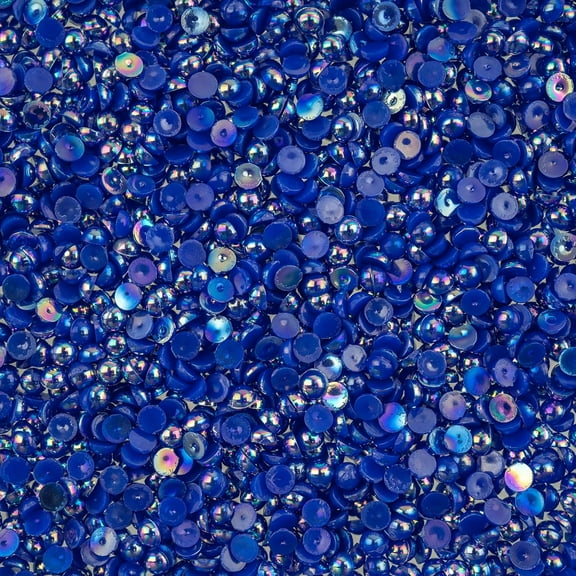 1850pcs Crystal Lane DIY 3mm Dark Blue AB Plastic Half Pearls Flatback Rhinestones Jewels for DIY Crafting Embellishments Gems