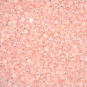 1850pcs Crystal Lane DIY 3mm Pink AB Plastic Half Pearls Flatback Rhinestones Jewels for DIY Crafting Embellishments Gems