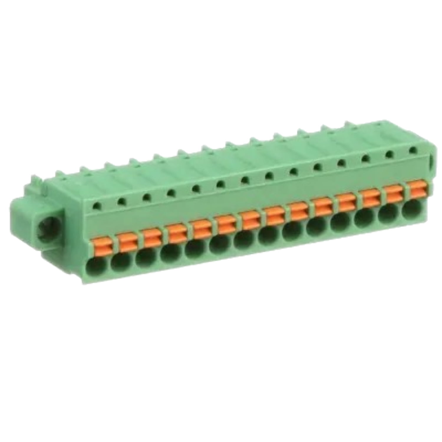 1851355 Position 14 Terminal Block Plug, Female Sockets 0.150 (3.81mm) - 180° Free Hanging (In-Line)