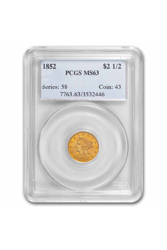 1852 $2.50 Liberty Gold Quarter Eagle MS-63 PCGS