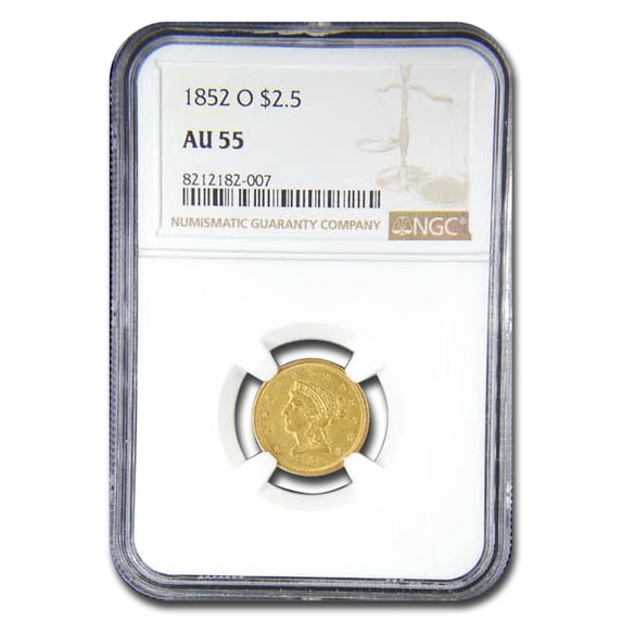1852-O $2.50 Liberty Gold Quarter Eagle AU-55 NGC