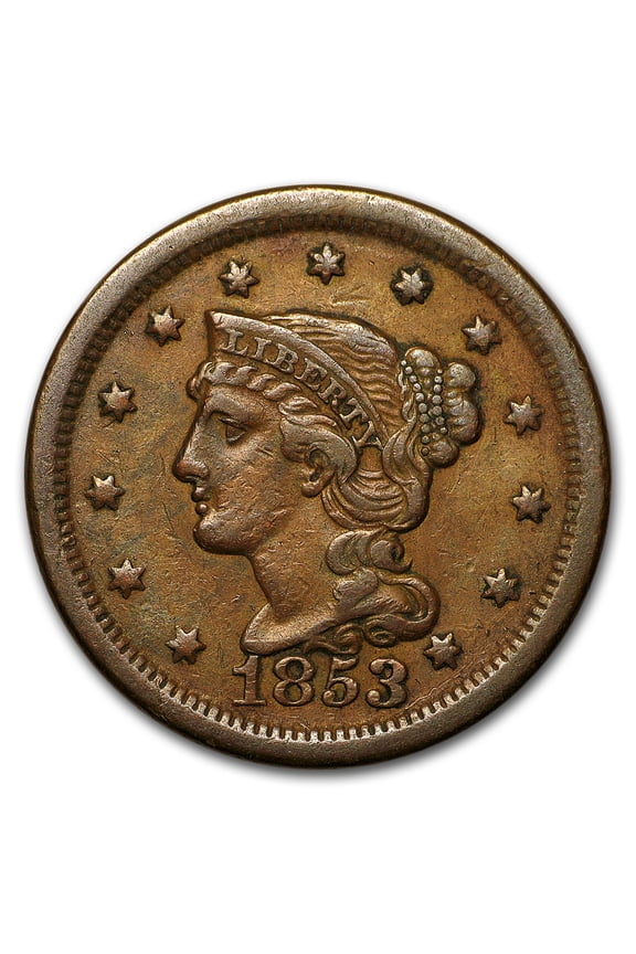 1853 Large Cent XF