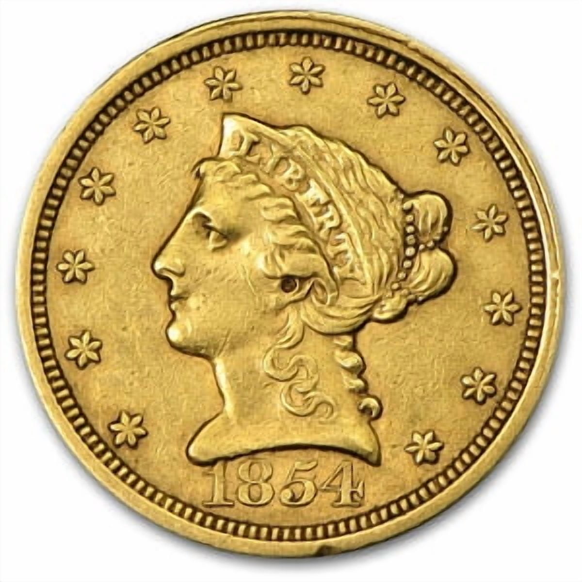 1854 $2.50 Liberty Gold Quarter Eagle XF