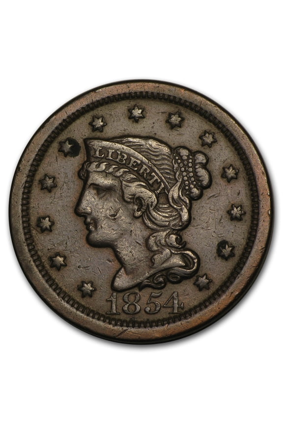 1854 Large Cent VF