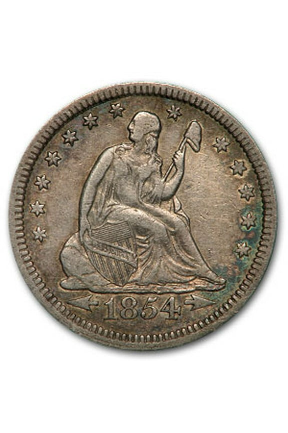 1854 Liberty Seated Quarter XF w/Arrows