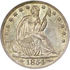 1854 Various Mint Marks Liberty Seated Half Dollar Good or Better