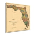 thumbnail image 1 of 1856 Florida State Wall Map - Vintage Map Wall Art - Vintage Florida Map Poster Showing Cities, Towns, Roads, Trails and Railroad Lines - Vintage Florida Poster, 1 of 8