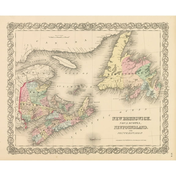 1856 New Brunswick, Nova Scotia, Newfoundland and Price Edward Island