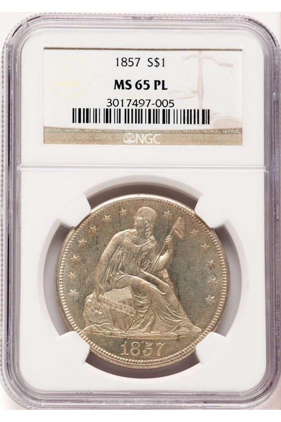 1857 $1 Seated Dollar Coin NGC MS65 - HAT781251005