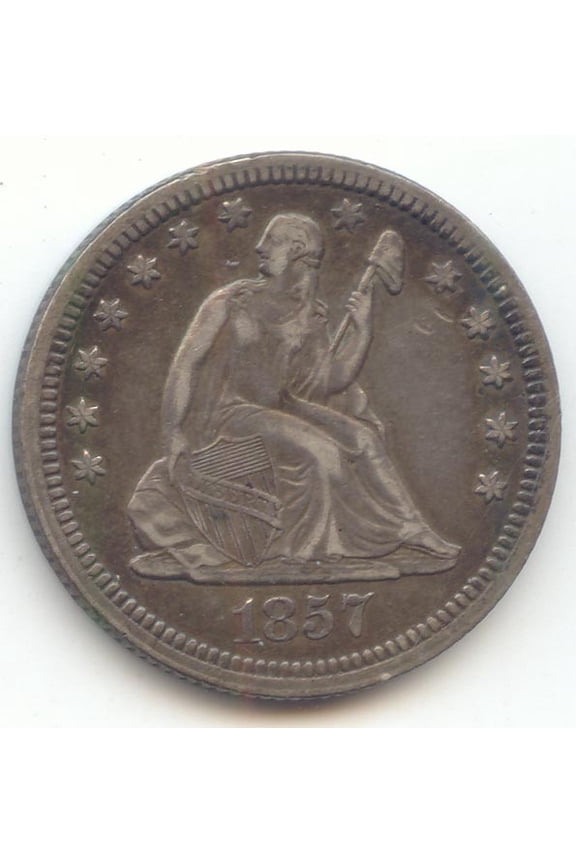 1857 Seated Liberty Quarter, Original XF