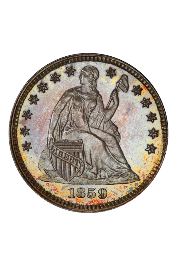 1859 P Seated Liberty Half Dime PCGS PR-65
