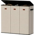 thumbnail image 1 of 185L Laundry Hamper 3 Section, Laundry Hamper with Lid, Dirty Clothes Hamper with 3 Removable Washing Bags, Extra Large Laundry Basket Organizer for Bedroom, Laundry Room, Dorm - Beige, 1 of 15