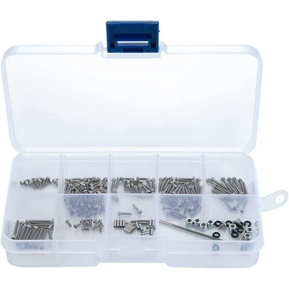 185pcs Stainless Steel RC Screws Set Kit "M1.4 M1.5 Hex Wrench" for Axial SCX24 1/24 RC Car Upgrade Durable