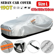 185x71x59 inches Universal Car Cover for Sedan Waterproof Indoor Outdoor All Weather Full Auto Cover Sun UV Snow Dust Resistant Protection Cover, Size L
