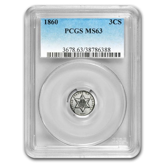 1860 Three Cent Silver MS-63 PCGS