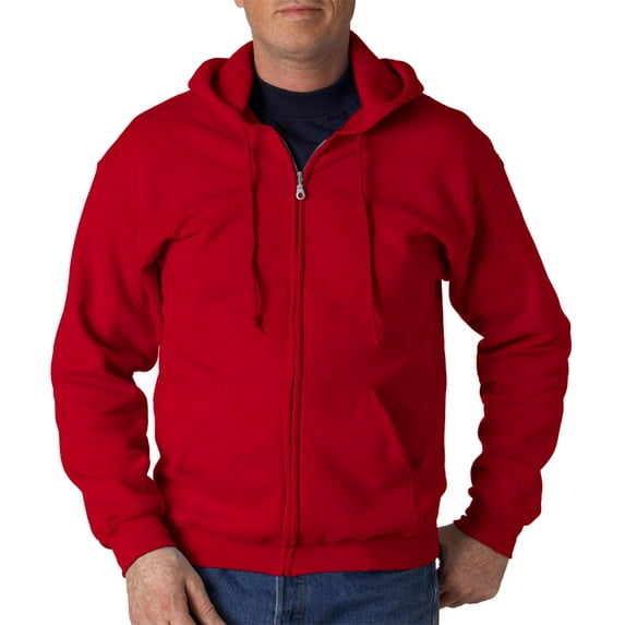 18600 Full Zip Hooded Sweatshirt -Cardinal Red-Medium