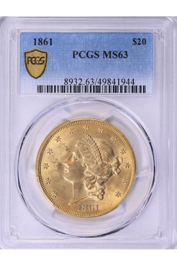 1861 $20 Liberty MS63 PCGS (PA49841944)