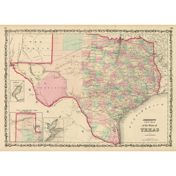 1861 Johnson's New Map of the State of Texas
