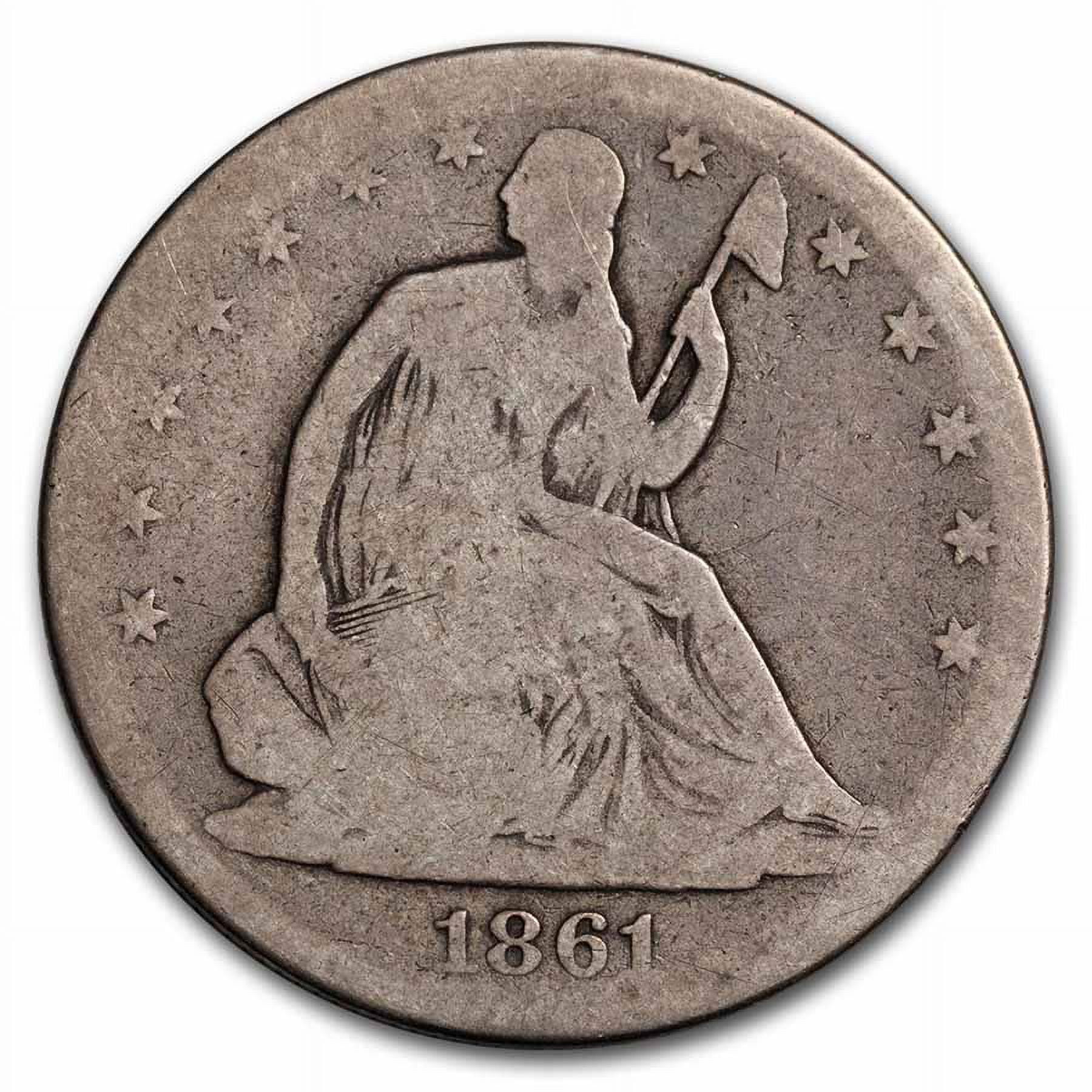 1861 Liberty Seated Half Dollar Good