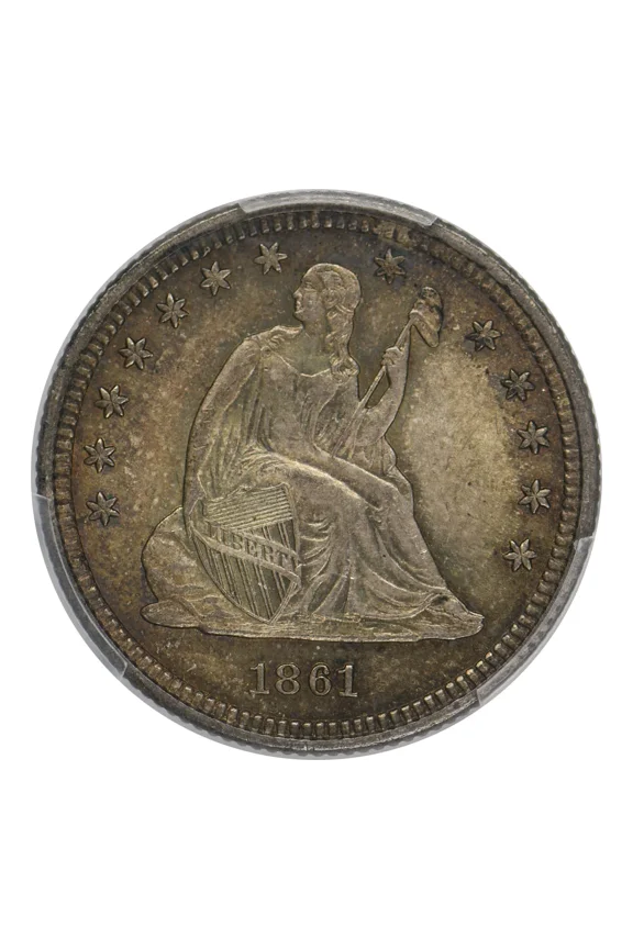 1861 P Seated Liberty Quarter PCGS MS-65