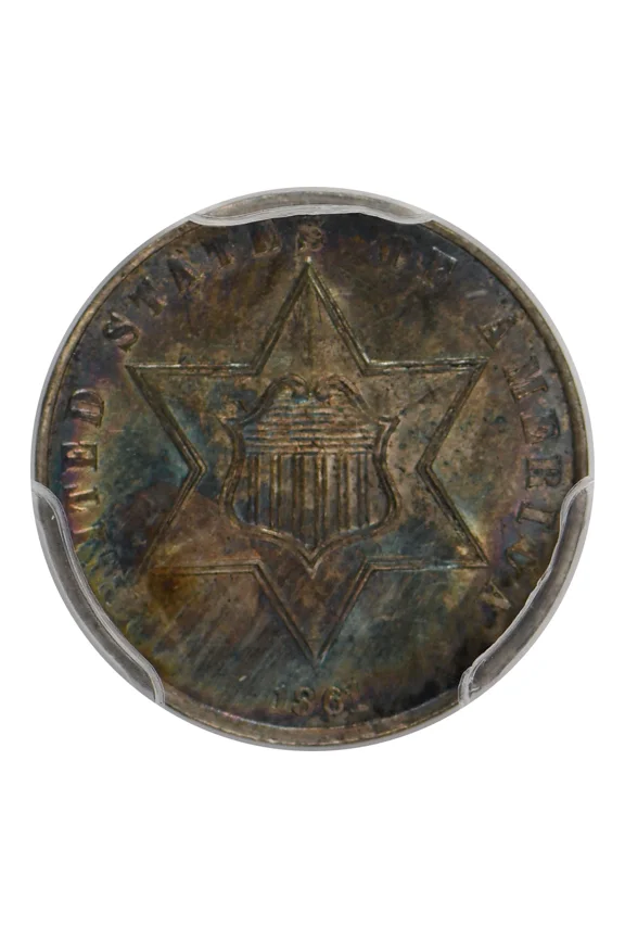 1861 P Silver Three Cent Piece PCGS MS-62 CAC