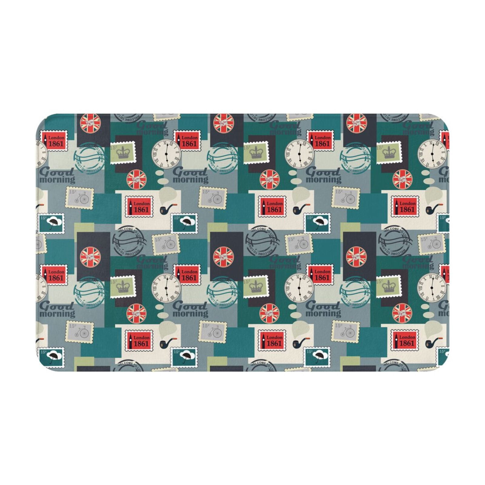 1861 Stamp Pattern Door Mat for Indoor, Welcome Door Mats Front ...