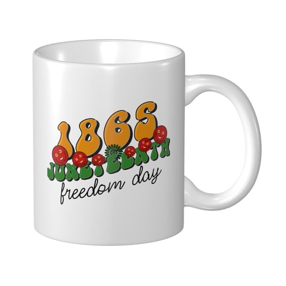 1863 Jungle Earth Freedom Day Ceramic Coffee Mug, Black History Month Gift for Black Women Men - 11oz Tea Mug, Empowering African American Tea Cup, Melanin Gifts