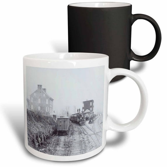 3drose, 1863 Photo of Train During Americas Civil War, 11oz Magic Transforming Mug