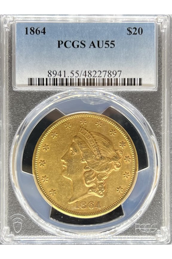 1864 $20 Liberty AU55 PCGS (PA48227897)
