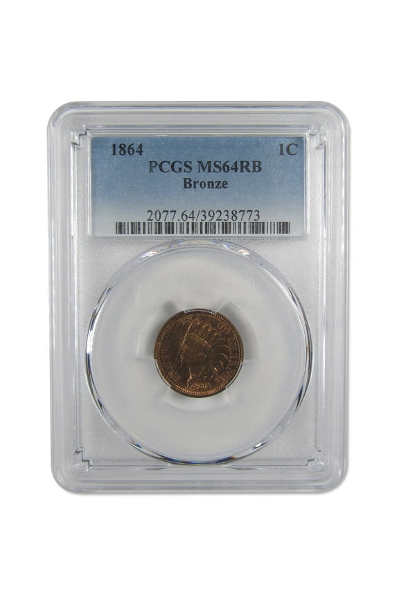 1864 Indian Head Cent MS 64 RB PCGS Bronze Penny Uncirculated 1c Coin