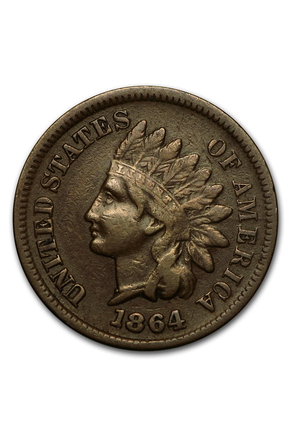 1864 Indian Head Cent VF (L on Ribbon)