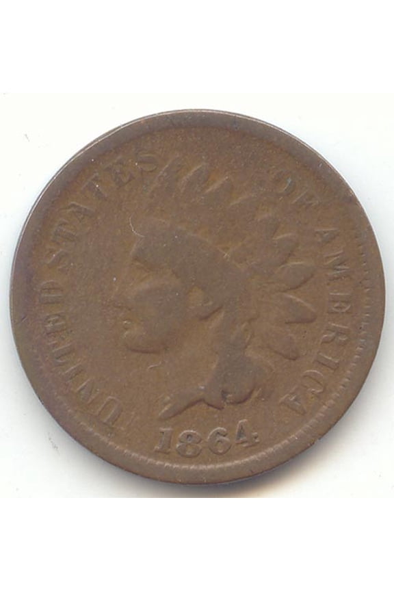 1864-L Indian Head Cent, L on Ribbon, Problem Free G-VG
