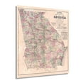 thumbnail image 1 of 1864 Map of Georgia Poster - Vintage Map of Georgia Wall Art - Vintage Georgia Map Showing Counties, Railways, Stations, Villages, Mills - Georgia State Wall Map, 1 of 8