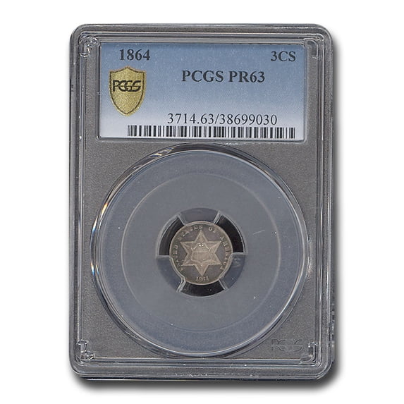 1864 Three Cent Silver PR-63 PCGS