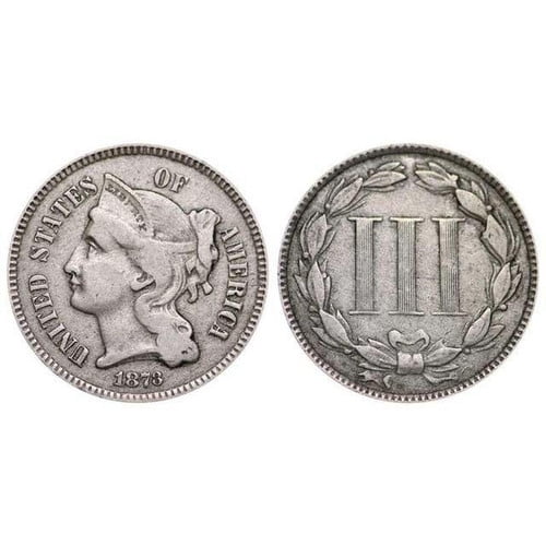 1865-1889 Three Cent Nickel - Circulated