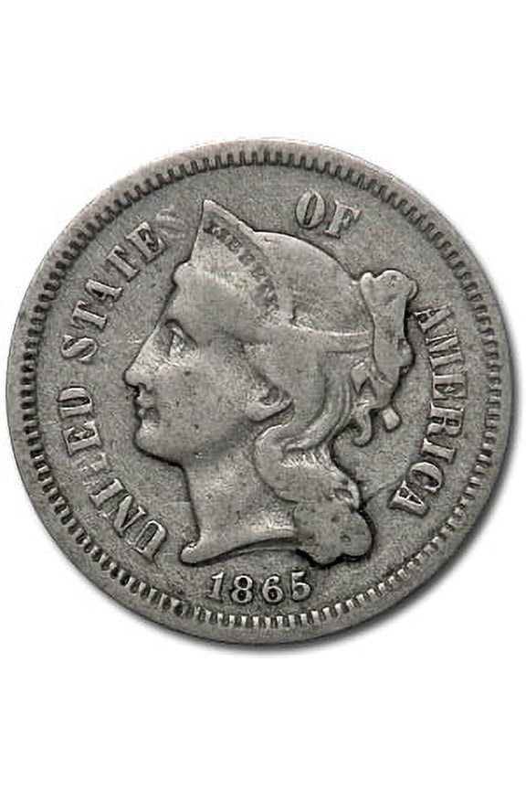 1865 3 Cent Nickel Fine