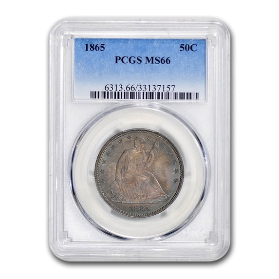 1865 Liberty Seated Half Dollar MS-66 PCGS