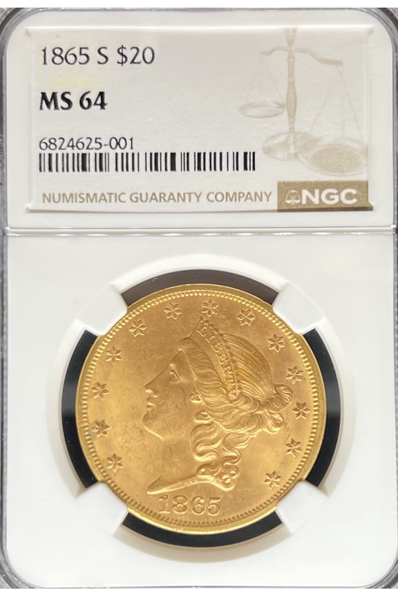 1865-S $20 Liberty MS64 NGC (PA6824625001)